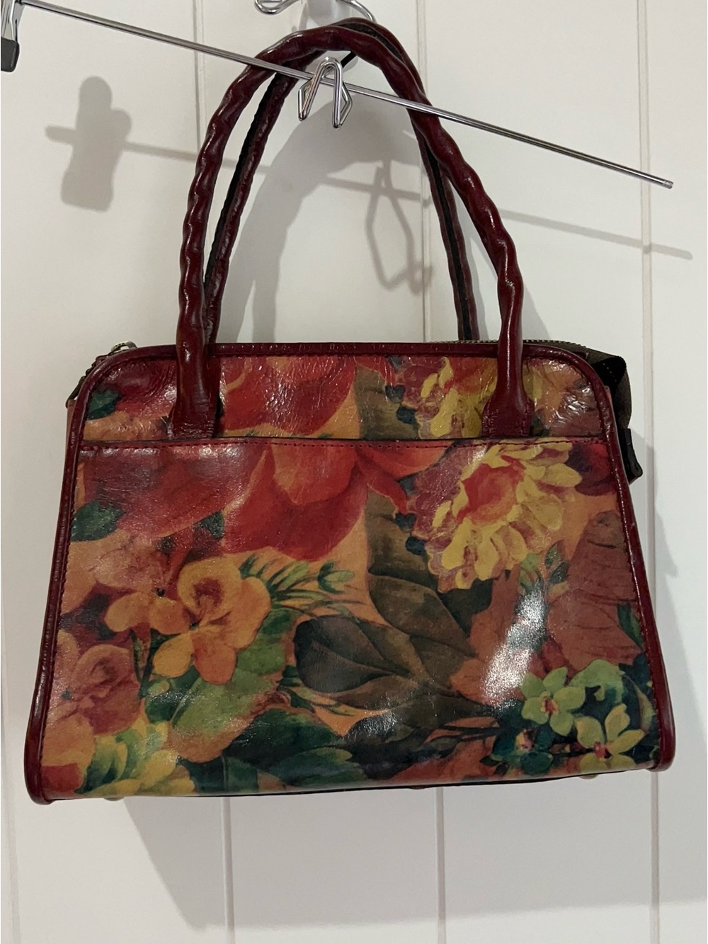 Patricia Nash  Leather Handbag  Satchel Floral Multicolored